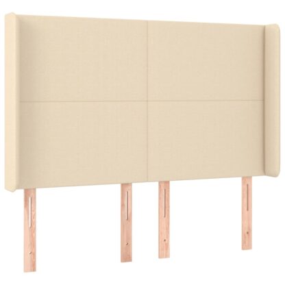 Boxspringbett mit Matratze & LED Creme 140x190 cm Stoff - Image 7