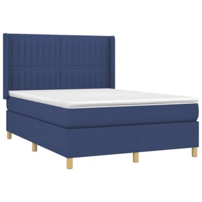 Boxspringbett mit Matratze & LED Blau 140x200 cm Stoff - Image 4
