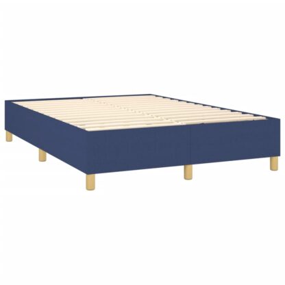 Boxspringbett mit Matratze & LED Blau 140x200 cm Stoff - Image 5