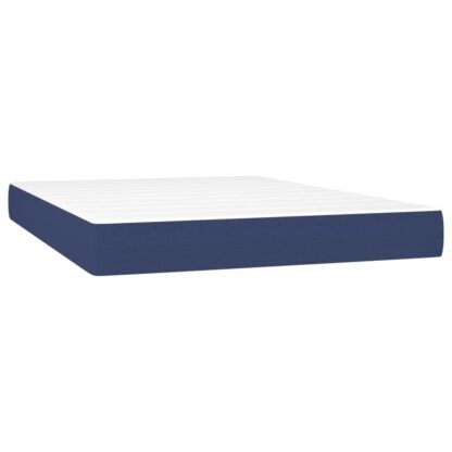 Boxspringbett mit Matratze & LED Blau 140x200 cm Stoff - Image 6