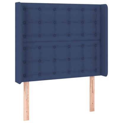 Boxspringbett mit Matratze & LED Blau 90x200 cm Stoff - Image 7