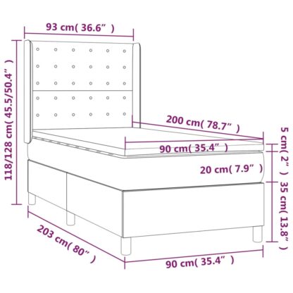 Boxspringbett mit Matratze & LED Blau 90x200 cm Stoff - Image 8