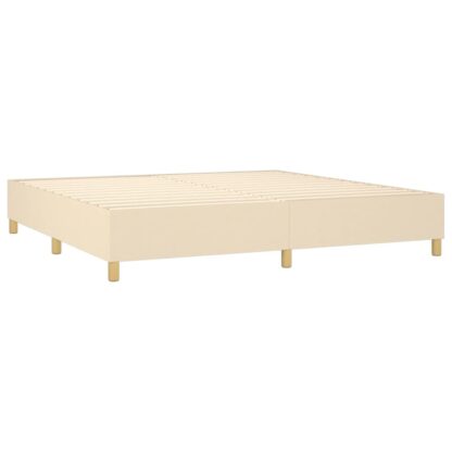 Boxspringbett mit Matratze & LED Creme 200x200 cm Stoff - Image 5