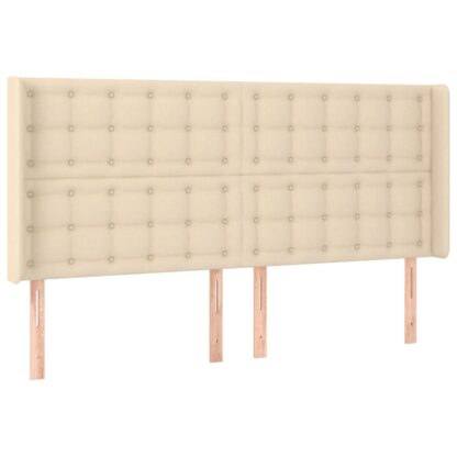Boxspringbett mit Matratze & LED Creme 200x200 cm Stoff - Image 7