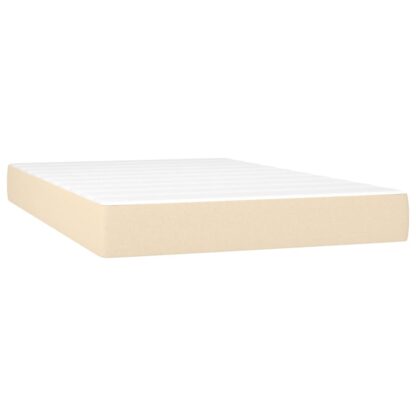 Boxspringbett mit Matratze & LED Creme 120x200 cm Stoff - Image 6