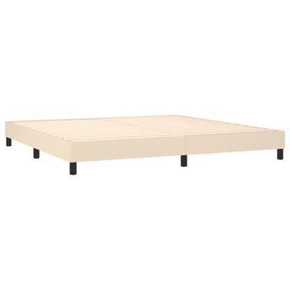 Boxspringbett mit Matratze & LED Creme 200x200 cm Stoff - Image 5