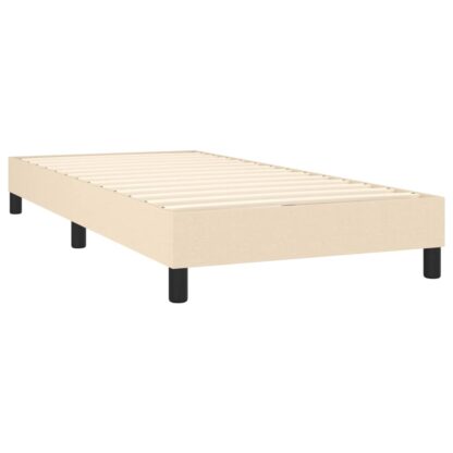 Boxspringbett mit Matratze & LED Creme 100x200 cm Stoff - Image 5