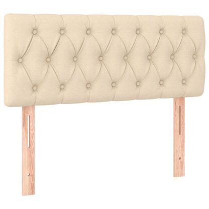 Boxspringbett mit Matratze & LED Creme 100x200 cm Stoff - Image 7