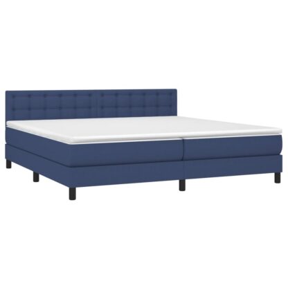 Boxspringbett mit Matratze & LED Blau 200x200 cm Stoff - Image 3
