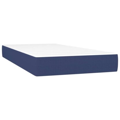 Boxspringbett mit Matratze & LED Blau 200x200 cm Stoff - Image 6