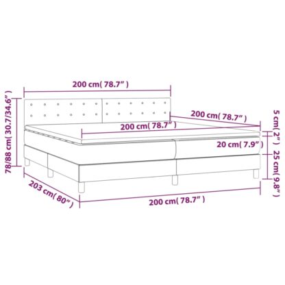 Boxspringbett mit Matratze & LED Blau 200x200 cm Stoff - Image 8