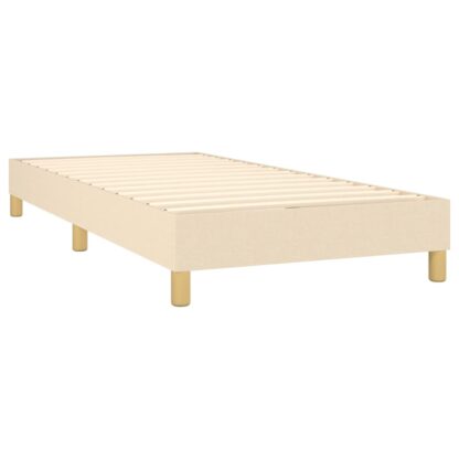 Boxspringbett mit Matratze & LED Creme 100x200 cm Stoff - Image 5
