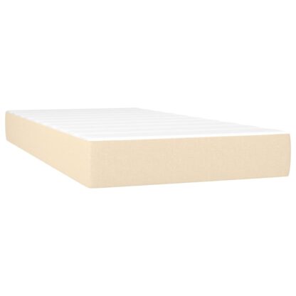 Boxspringbett mit Matratze & LED Creme 100x200 cm Stoff - Image 6