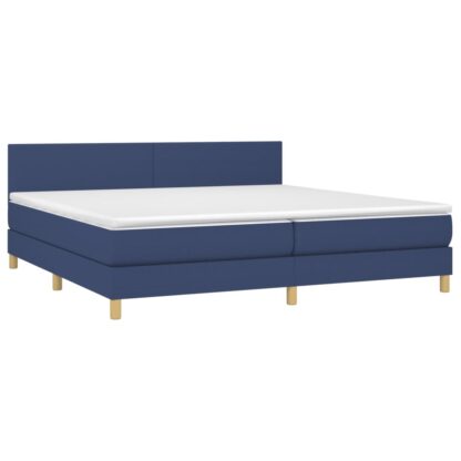 Boxspringbett mit Matratze & LED Blau 200x200 cm Stoff - Image 3
