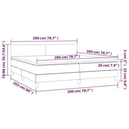 Boxspringbett mit Matratze & LED Blau 200x200 cm Stoff - Image 8