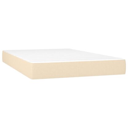 Boxspringbett mit Matratze & LED Creme 120x200 cm Stoff - Image 6