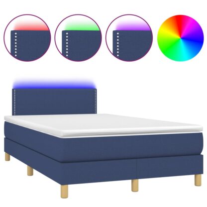 Boxspringbett mit Matratze & LED Blau 120x200 cm Stoff - Image 2