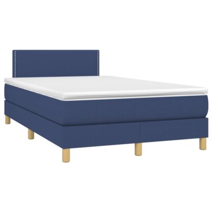 Boxspringbett mit Matratze & LED Blau 120x200 cm Stoff - Image 3