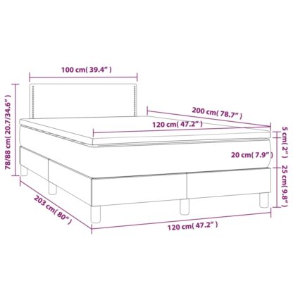 Boxspringbett mit Matratze & LED Blau 120x200 cm Stoff - Image 8