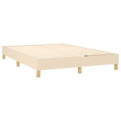 Boxspringbett mit Matratze & LED Creme 140x200 cm Stoff - Image 5