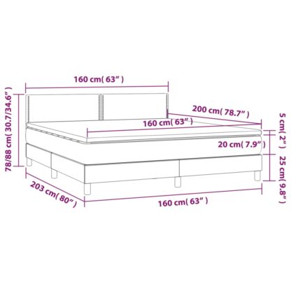 Boxspringbett mit Matratze & LED Blau 160x200 cm Stoff - Image 8