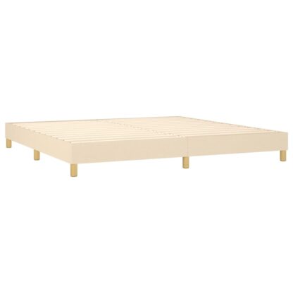 Boxspringbett mit Matratze & LED Creme 200x200 cm Stoff - Image 5