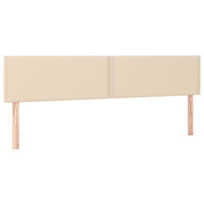 Boxspringbett mit Matratze & LED Creme 200x200 cm Stoff - Image 7