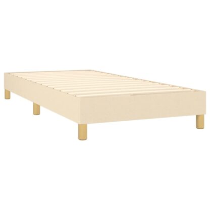 Boxspringbett mit Matratze & LED Creme 100x200 cm Stoff - Image 5