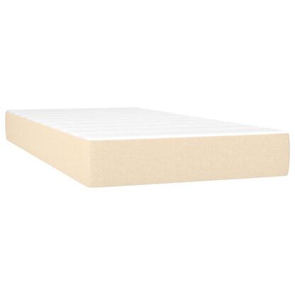 Boxspringbett mit Matratze & LED Creme 100x200 cm Stoff - Image 6