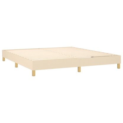 Boxspringbett mit Matratze & LED Creme 160x200 cm Stoff - Image 5