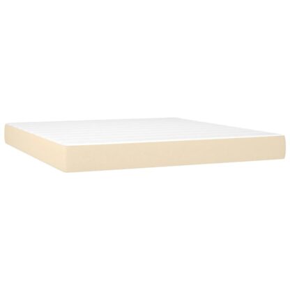 Boxspringbett mit Matratze & LED Creme 160x200 cm Stoff - Image 6