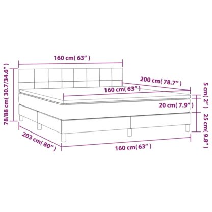 Boxspringbett mit Matratze & LED Creme 160x200 cm Stoff - Image 8