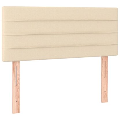 Boxspringbett mit Matratze & LED Creme 100x200 cm Stoff - Image 7