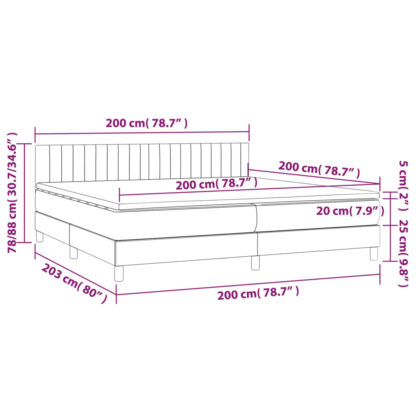 Boxspringbett mit Matratze & LED Blau 200x200 cm Stoff - Image 8