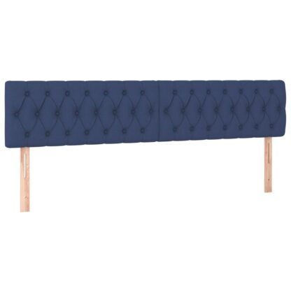 Boxspringbett mit Matratze & LED Blau 200x200 cm Stoff - Image 7