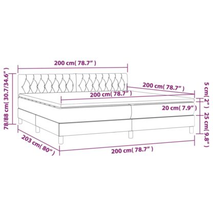 Boxspringbett mit Matratze & LED Blau 200x200 cm Stoff - Image 8