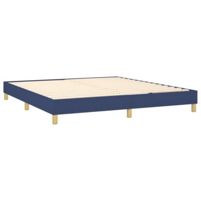 Boxspringbett mit Matratze & LED Blau 160x200 cm Stoff - Image 5