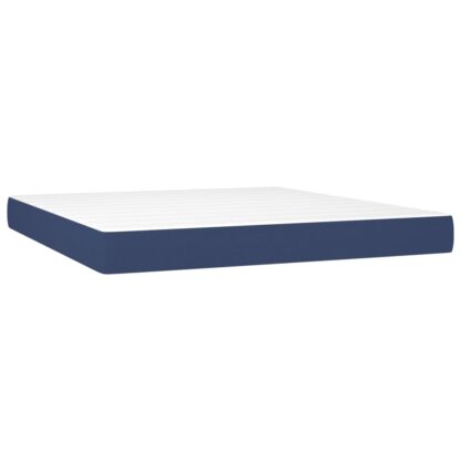 Boxspringbett mit Matratze & LED Blau 160x200 cm Stoff - Image 6