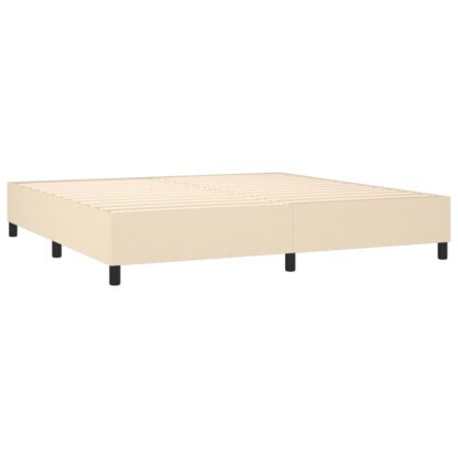 Boxspringbett mit Matratze & LED Creme 200x200 cm Stoff - Image 5