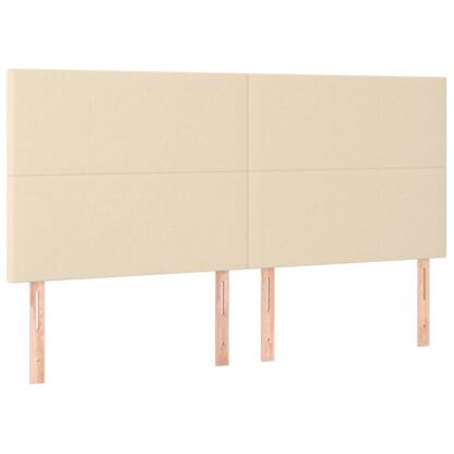 Boxspringbett mit Matratze & LED Creme 200x200 cm Stoff - Image 7