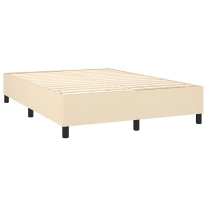 Boxspringbett mit Matratze & LED Creme 140x190 cm Stoff - Image 5