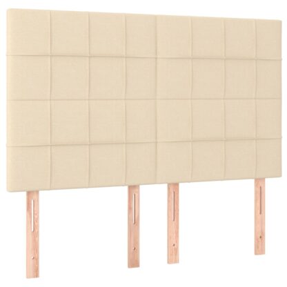 Boxspringbett mit Matratze & LED Creme 140x190 cm Stoff - Image 7