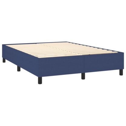 Boxspringbett mit Matratze & LED Blau 140x200 cm Stoff - Image 5