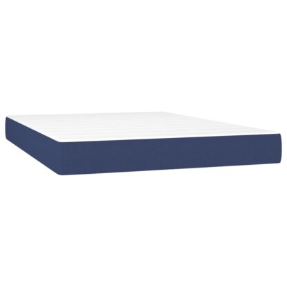 Boxspringbett mit Matratze & LED Blau 140x200 cm Stoff - Image 6