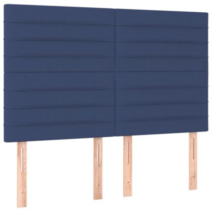 Boxspringbett mit Matratze & LED Blau 140x200 cm Stoff - Image 7