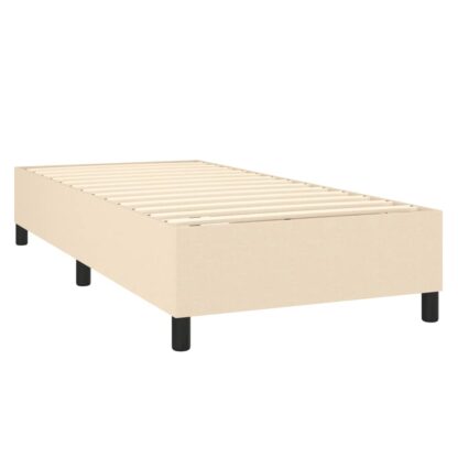 Boxspringbett mit Matratze & LED Creme 100x200 cm Stoff - Image 5
