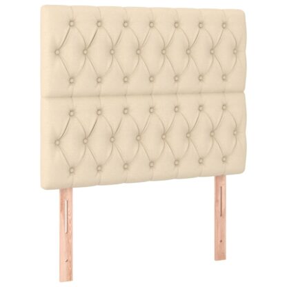 Boxspringbett mit Matratze & LED Creme 100x200 cm Stoff - Image 7