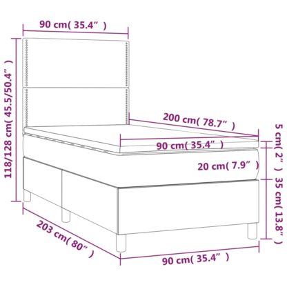 Boxspringbett mit Matratze & LED Blau 90x200 cm Stoff - Image 8