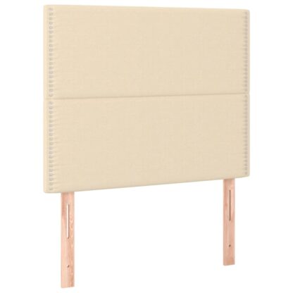 Boxspringbett mit Matratze & LED Creme 100x200 cm Stoff - Image 7