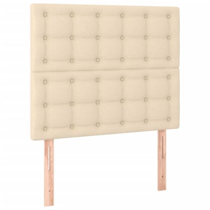 Boxspringbett mit Matratze & LED Creme 100x200 cm Stoff - Image 7